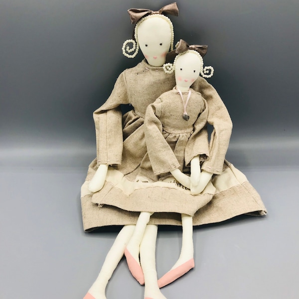 Handmade beautiful rag doll to collection