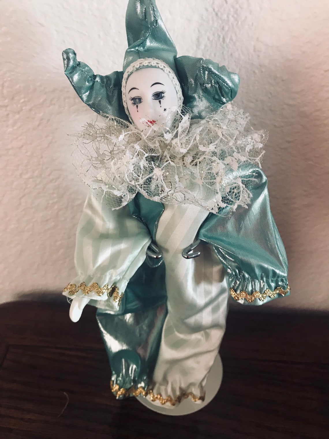 Vintage Porcelain Harlequin Jester Dolls 9 Inches sky Blue Etsy