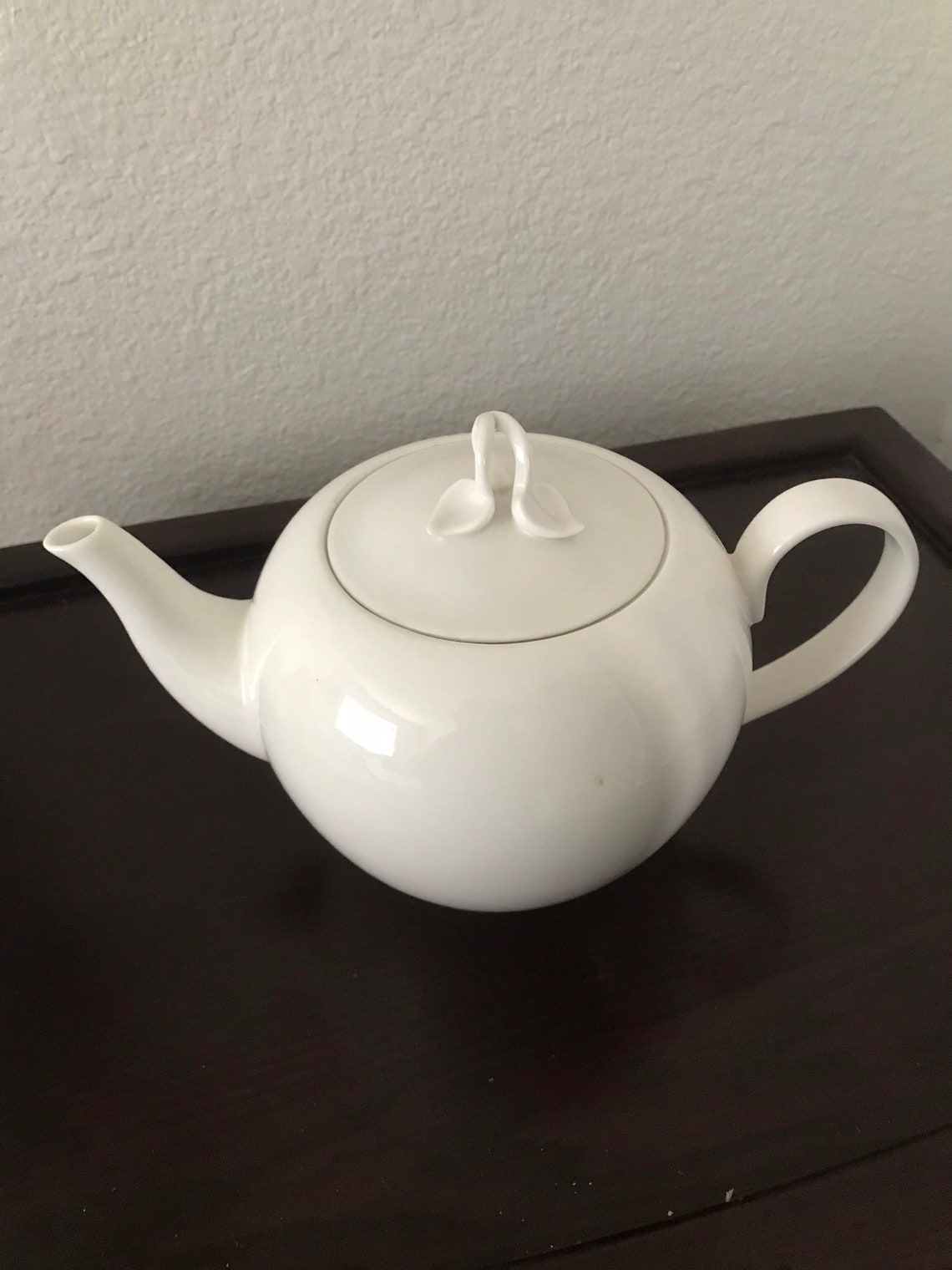Martha Stewart Macys collection whiteware Teapot with leaf Etsy