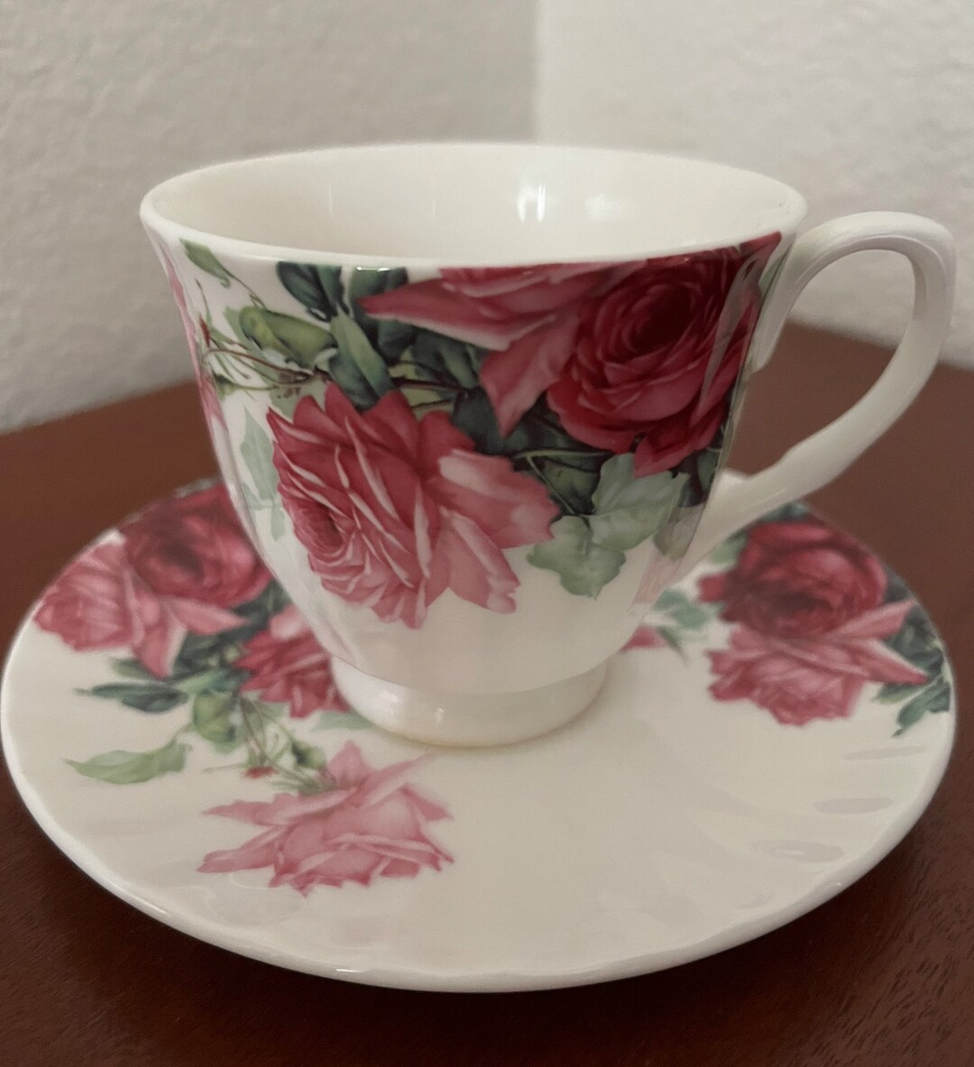 Gracie China by Coastline Imports Pink Rose Bud Porcelain Teapot 34-O
