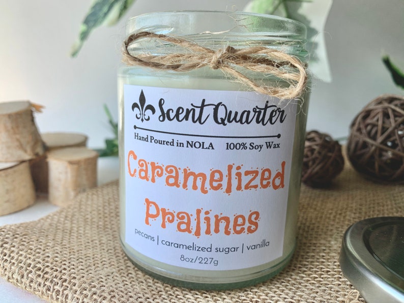 Praline Candle Pecan Praline Caramelized Pralines Candle Etsy