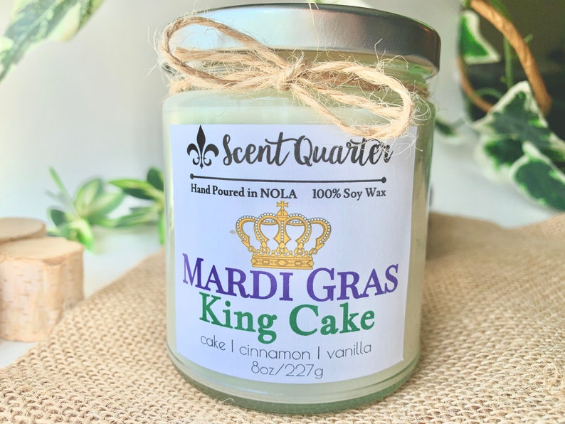 mardi gras king cake candle