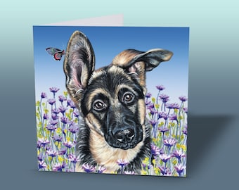 German Shepherd Greeting Card: Dog Lover Gift, Blank Inside