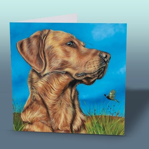 Tarjeta de felicitación de Labrador Rojo / Tarjeta de Perro Retriever Rojo / Tarjeta de Cumpleaños de Perro de Caza / Tarjeta de Cumpleaños del Perro / Tarjeta de Felicitación de Labrador
