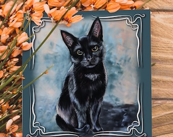Black Cat Greeting Card – Classic Cat Greeting Card – Black Cat Lover Card – Everyday Greeting Card – Birthday Card for Cat Lovers