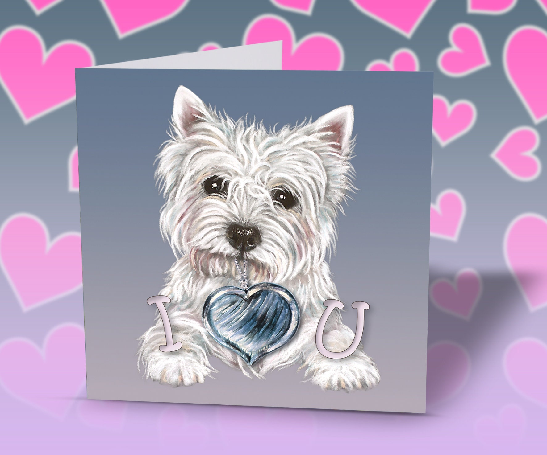 Westie Heart Slides - Purple Westie Heart Slides - Purple
