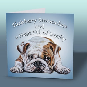 Zitat Karte Englische Bulldogge | Zitat Karte Hund | Englische Bulldogge Grußkarte | Süße Hundekarte | Karte vom Hund | Geburtstagskarten Bulldogge