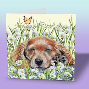 Biglietto di auguri per compleanno con cucciolo - Biglietto di auguri per compleanno con cucciolo - Biglietto di auguri per compleanno con cane - Buon compleanno con cucciolo - Biglietto di auguri per auguri con cane - Cucciolo carino