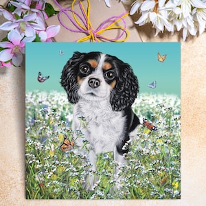 Cavalier King Charles Spaniel Karte | Spaniel-Karte | Cavalier Spaniel Geburtstagskarte | Süße Hundekarte | Hund Grußkarte | Karte vom Hund