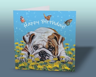 English Bulldog Birthday Card - Bulldog Card - English Bulldog Card - Dog Birthday Card - Card Bulldog - Card From Dog - Bulldog Gifts