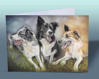 Border Collies Greeting Card | Border Collies Card | Border Collie Birthday Card | Cute Dog Card | Card From The Dog | Birthday Card Dogs