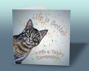 Wenskaart Cyperse kat: kattenliefhebbercadeaus, kattenkunst