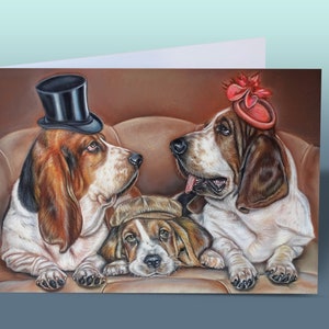 Basset Hounds Card | Basset Hound Birthday Card | Basset Hound Greeting Card | Dogs Card | Basset Hound Gifts