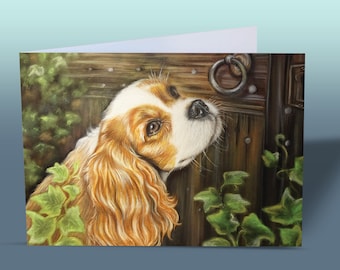 Cavalier King Charles Spaniel Greeting Card - Fine Art Dog Card - Dog Lover Gift - Spaniel Mom Gift - Cute Cavalier Card