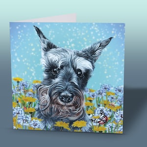 Schnauzer Greeting Card | Schnauzer Dog Card | Card From Schnauzer | Miniature Schnauzer Birthday Card | Cards With Dogs | Schnauzer Gifts