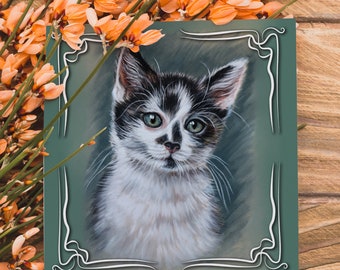 Cute Kitten Card - Greeting Card Kitten - Cat Greeting Card - Card Kitten - Greeting Card Cat