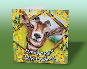 carte d'anniversaire de chèvre | de chèvre | Cadeaux de chèvre | Carte avec une chèvre | Carte de voeux mignonne | animaux de la ferme | | Carte de voeux de chèvre