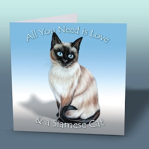Carte de voeux chat siamois - carte citation chat siamois - carte chat siamois - carte de voeux chat - carte de voeux chat - chat siamois