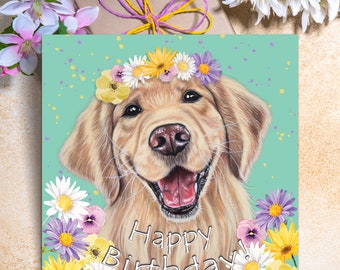 Golden Retriever Birthday Card -Birthday Card Retriever - Golden Retriever Card - Dog Lover Birthday Card - Dog Birthday Cards - Cute Card
