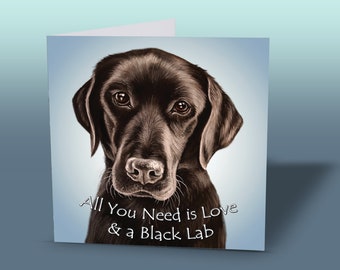 Black Labrador Birthday Card - Dog Greeting Card - Labrador Lover Gift - Dog Mom Gift - Cute Dog Card - Black Lab Owner Card
