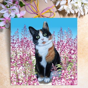 Calico Cat Greeting Card | Cute Cat Card | Cat Birthday Card | Card With A Cat | Card From The Cat | Tri-colour Cat Card