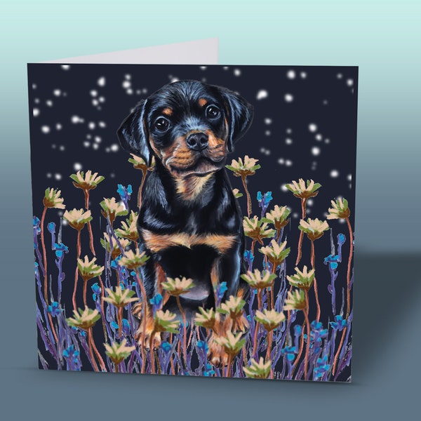 Rottweiler Card | Puppy Greeting Card | Cute Card | Puppy Birthday Card | Rottweiler Greeting Card | Card From The Dog