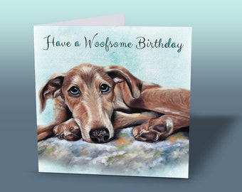 Lurcher Birthday Card | Lurcher Card | Lurcher Gifts | Card With Dog | Birthday card From Lurcher | Lurcher Greeting Card | Card Lurcher