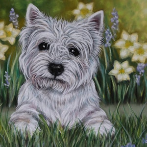 Westie Wall Art | Westie Gifts | Westie Picture | Original Painting Dog | Westhighland Terrier Art | Westie Drawing | Westie Art