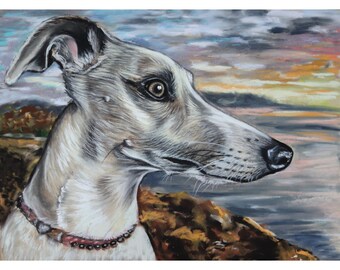 Handgezeichnete benutzerdefinierte Hundeportrait-Skizze: Haustier-Memorial-Kunst
