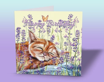 Cute Kitten - Kitten Card - Kitten Birthday Card - Birthday Card Kitten - Ginger Cat Card - Ginger Cat Birthday Card - Cat Greeting Card