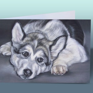 Alaskan Malamute Grußkarte | Karte Alaskan Malamute | Geburtstagskarte für Alaska Malamut | Süße Hundekarte | Karte vom Hund | Hundekarte
