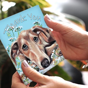 Cartões de agradecimento - Lurcher Cartão de agradecimento - Cartão Lurcher - Cartões de felicitações Lurcher - Cartões de felicitações para cães - Cartão Lurcher - Cartão de agradecimento para cães