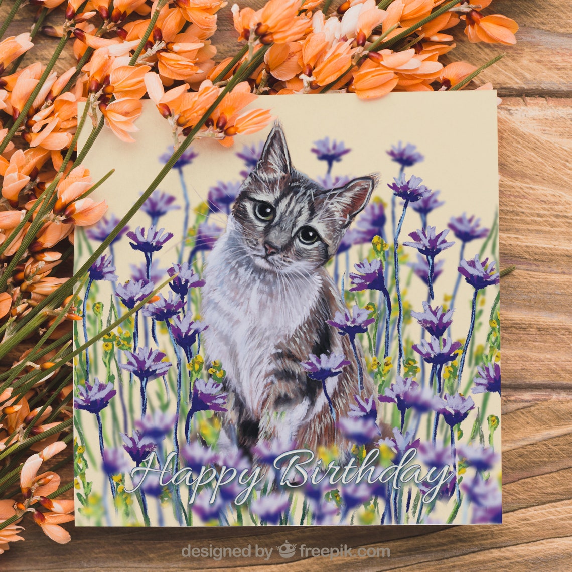Tabby Cat Birthday Card - Tabby Cat Greeting Cards - Cat Birthday Card ...