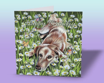 Cute Dog Birthday Card - Birthday Card Dog - Greeting Card Dog - Happy Birthday Dog - Dog Greeting Cards