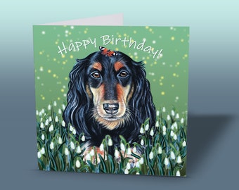Dachshund Birthday Card - Sausage Dog Birthday Card - Wiener Dog Greeting Card - Birthday Dog Card - Dachshund Lover Gift - Dog Mom Card