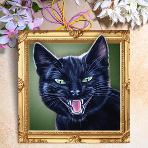 Black Cat Greeting Card - Black Cat Birthday Card - Cat Card - Birthday Card Black Cat - Black Cat Gifts - Card Black Cat - Black Cat Cards