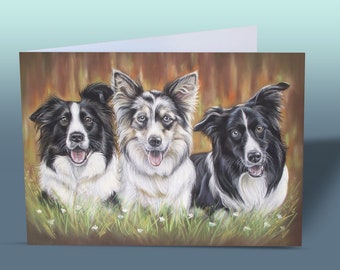 Border Collies Greeting Card | Border Collies Card | Border Collie Birthday Card | Cute Dog Card | Card From The Dog | Birthday Card Dogs