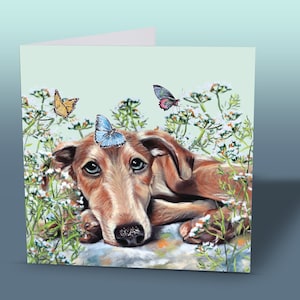 Lurcher Grußkarte | Geburtstagskarte Hund | Karte Lurcher | Hund Grußkarte | Karte Hund | Niedliche Hunde Karte