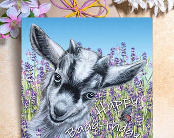carte d'anniversaire de chèvre | de chèvre | Jolie carte d'anniversaire | Cadeaux de chèvre | animaux de la ferme | Cadeaux animaux de la ferme