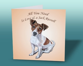 Jack Russell Quote Card - Dog Greeting Card - Cute Dog Greeting Card - Cute Dog Card - Jack Russell - Terrier Card