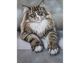 Custom Cat Portrait Sketch: Hand-Drawn Pet Memorial Art