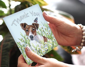 Jack Russell Thank You Card: Luxury Dog Greeting Card