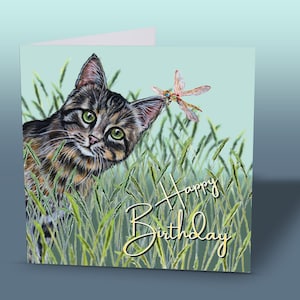 Tabby Cat Card | Cat Birthday Card | Cat Card | Card From Cat | Cute Birthday Card | Tabby Cat Happy Birthday Card | Card Cat | Tabby Cat