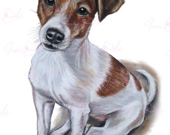 Jack Russell Terrier clipart descarga instantánea / Imagen imprimible de Jack Russell / Imagen digital de original Pastel Artwork / Ilustración de perro