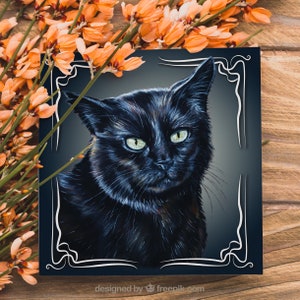 Black Cat Greeting Card - Witch Craft Gifts - Black Cat Card - Card Black Cat - Lucky Cat Card - Greeting Card Cat  - Black Cat Gifts