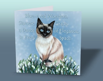 Siamese Cat Greeting Card - Siamese Cat Quote Card - Card Siamese Cat - Greeting Card Cat - Cat Greeting Card - Siamese Cat Gifts
