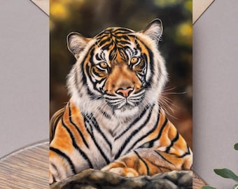 Tiger Greeting Card – Wildlife Greeting Card – Fine Art Tiger Card – Big Cat Lover Gift – Tiger Gift for Animal Lovers – Any Occasion card