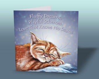 Cat Greeting Card – Ginger Kitten Quote Card – Cute Cat Lover Greeting Card – Everyday Cat Card – Blank Card for Any Occasion