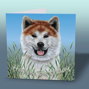 Akita Geburtstagskarte | Akita Karte | Akita Grußkarte | Karte mit Akita | Süße Hundekarte | Karte vom Hund | Geburstagskarten mit Hunden