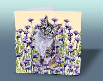 トラ猫のグリーティングカード | かわいい猫のカード | 猫の誕生日カード | 猫のカード | 猫からのカード | トラ猫のカード